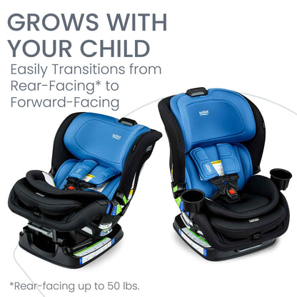 Britax Poplar S Convertible Car Seat, 2-in-1 Car Seat with Slim 17-Inch Design, ClickTight Technology, Arctic Onyx