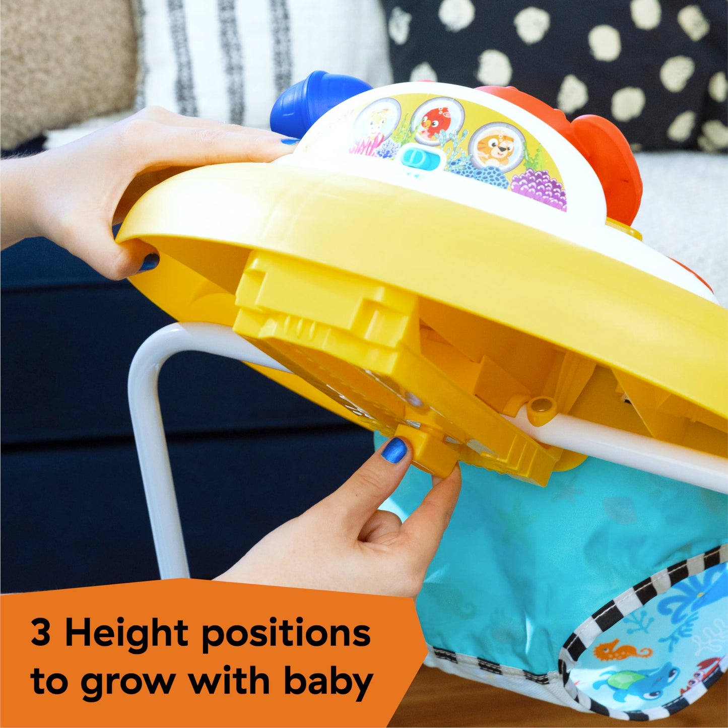 Baby Einstein Sky Explorers Baby Walker Activity Center and Sensory Play Learning-Toy with Lights, Songs and Sounds, Age 6 Months+, Blue