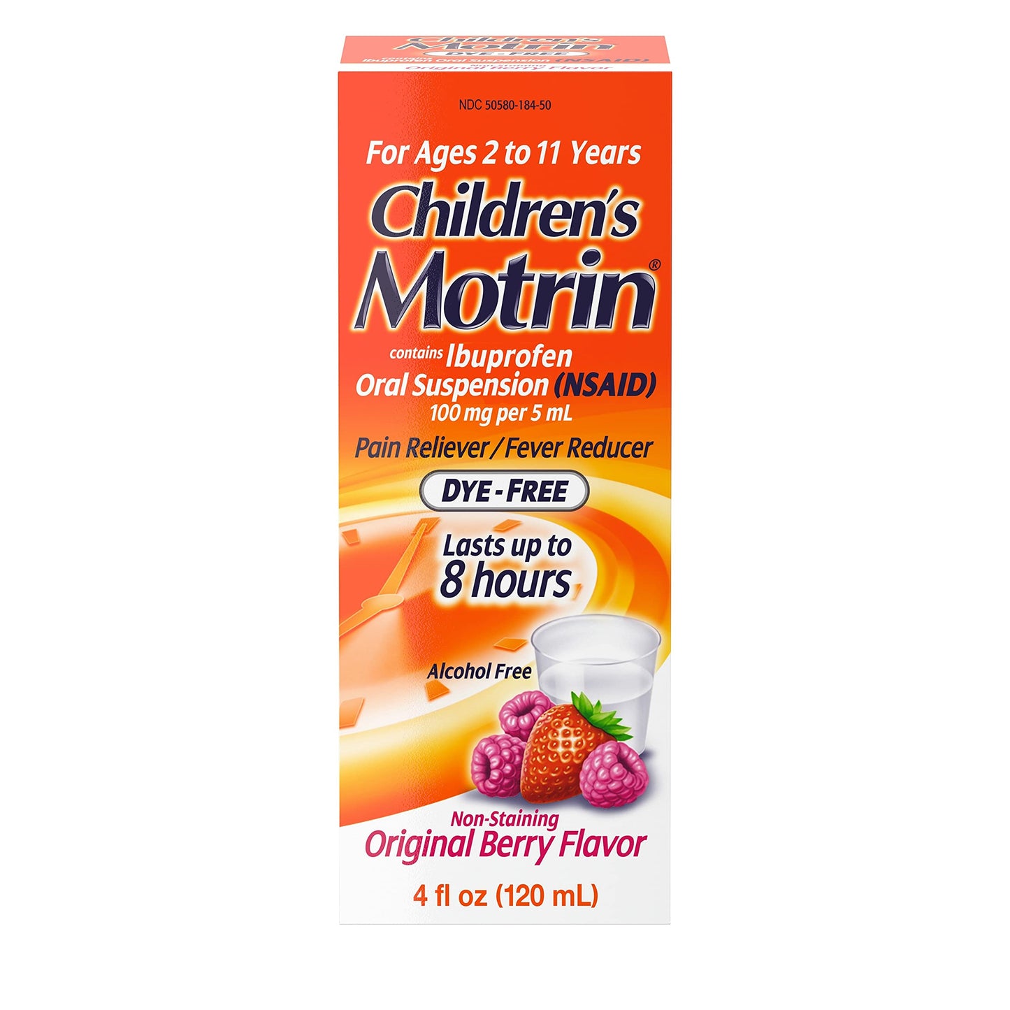 Children's Motrin Oral Suspension Medicine for Kids, 100mg Ibuprofen, Berry Flavored, 4 fl. oz