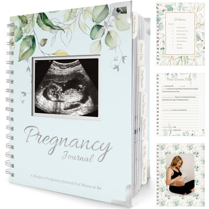 Pregnancy Journal for First Time Moms Gifts - 90 Pages Hardcover Pregnancy Memory Book, Beautiful & Cute Baby Book Keepsake, Ultrasound Baby Scrapbook, First Mother's Day Gifts (Alpine)
