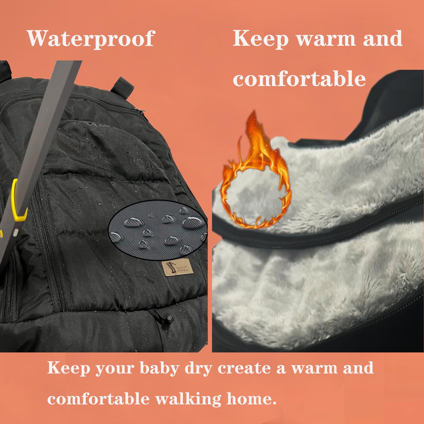 Winter Carseat Cover for Baby Cold-Weather Shield Protection - Baby Car Seat Cover for Infant Car Seat,Waterproof and Windproof Canopy CarSeat Covers for Baby Warm and Cozy Car Seat Covers