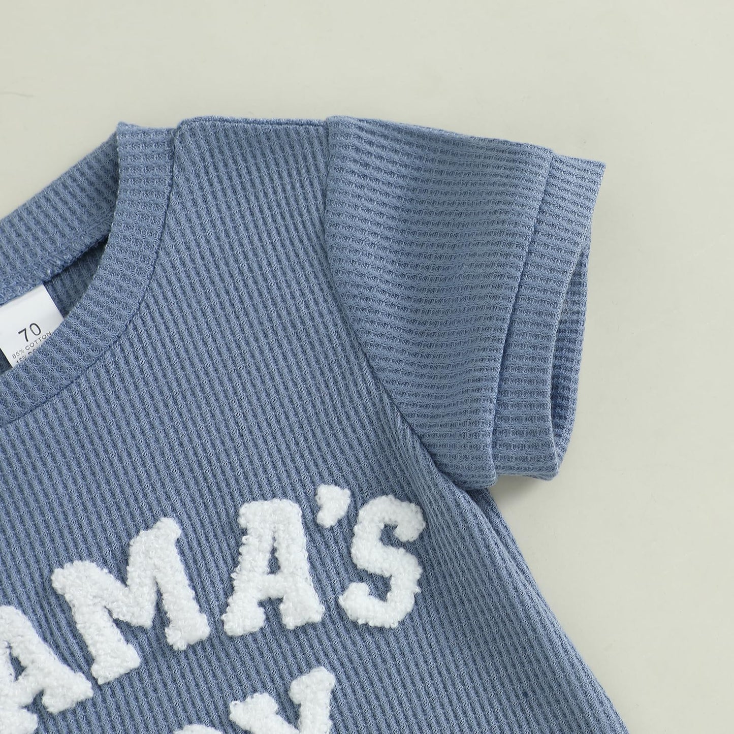 MERSARIPHY Newborn Baby Boy Summer Clothes Mama's Boy Little Dude Short Sleeve Romper Shorts Set Infant Waffle Knit Outfit