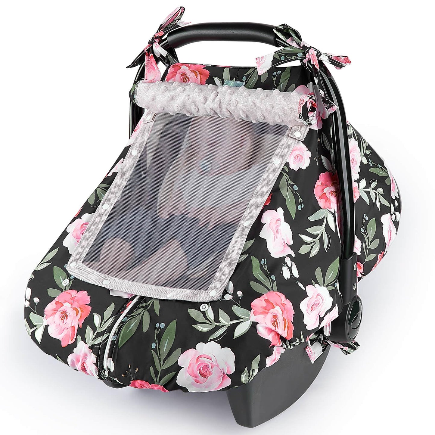 Unicorn Castle Baby Car Seat Cover Infant Car Seat Covers for Babies Breathable Car Seat Canopy Mesh Window Carseat Cover for Four Seasons Newborn