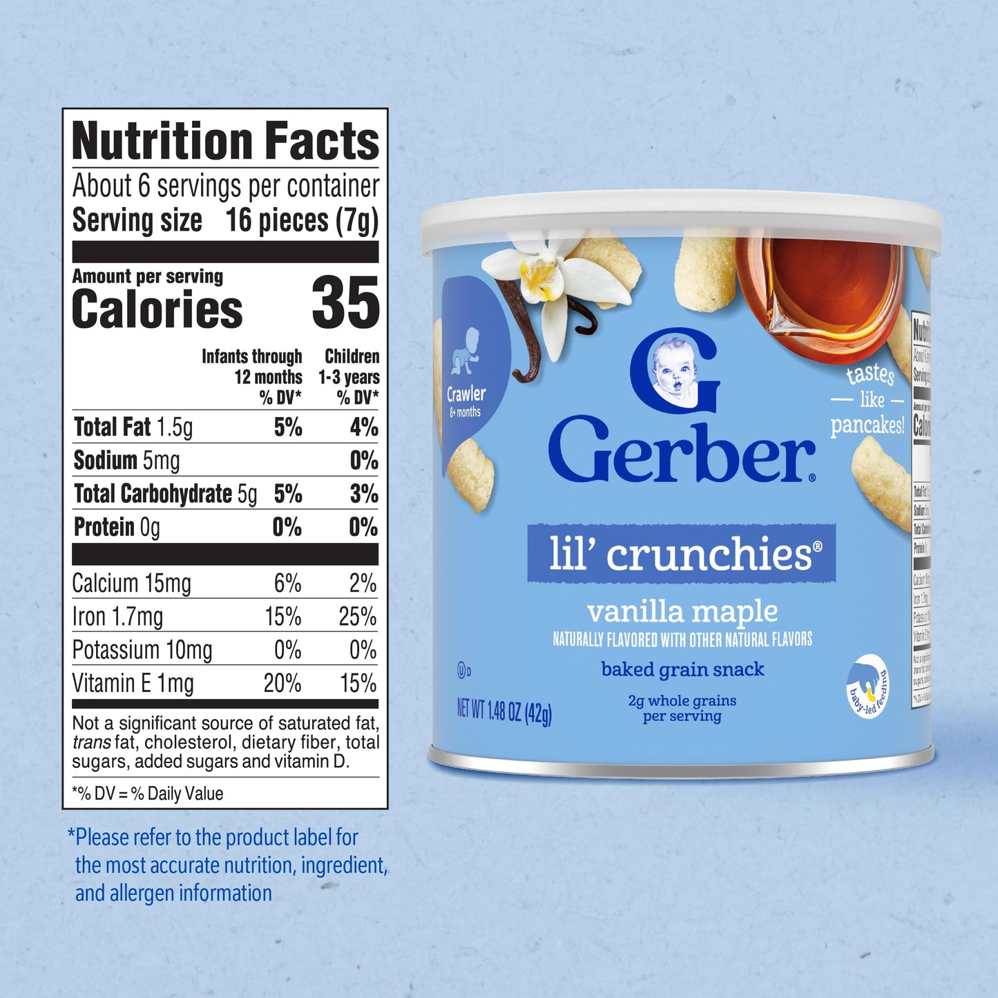 Gerber Snacks for Baby Lil Crunchies, Mild Cheddar, 1.48 Ounce (Pack of 6)