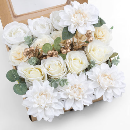 Artificial Flowers Combo, Fake Flowers for DIY Tables Centerpieces Baby Shower Bridal Shower Wedding Bouquet Arrangements Party Candle Holder Cake Decor Flower Home Decorations