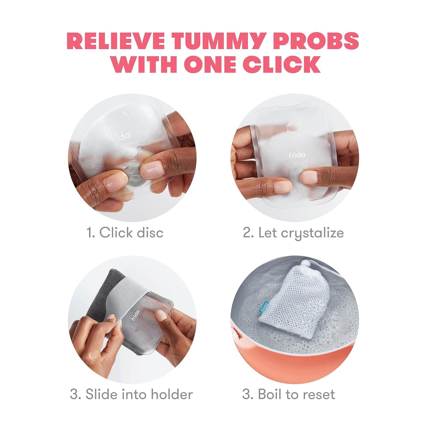 Frida Baby Gas + Colic Heating Pad for Natural Belly Relief | Gentle Heat to Relax + Soothe Bellies | Instant Tummy Warmer | Soothe Colic Discomfort