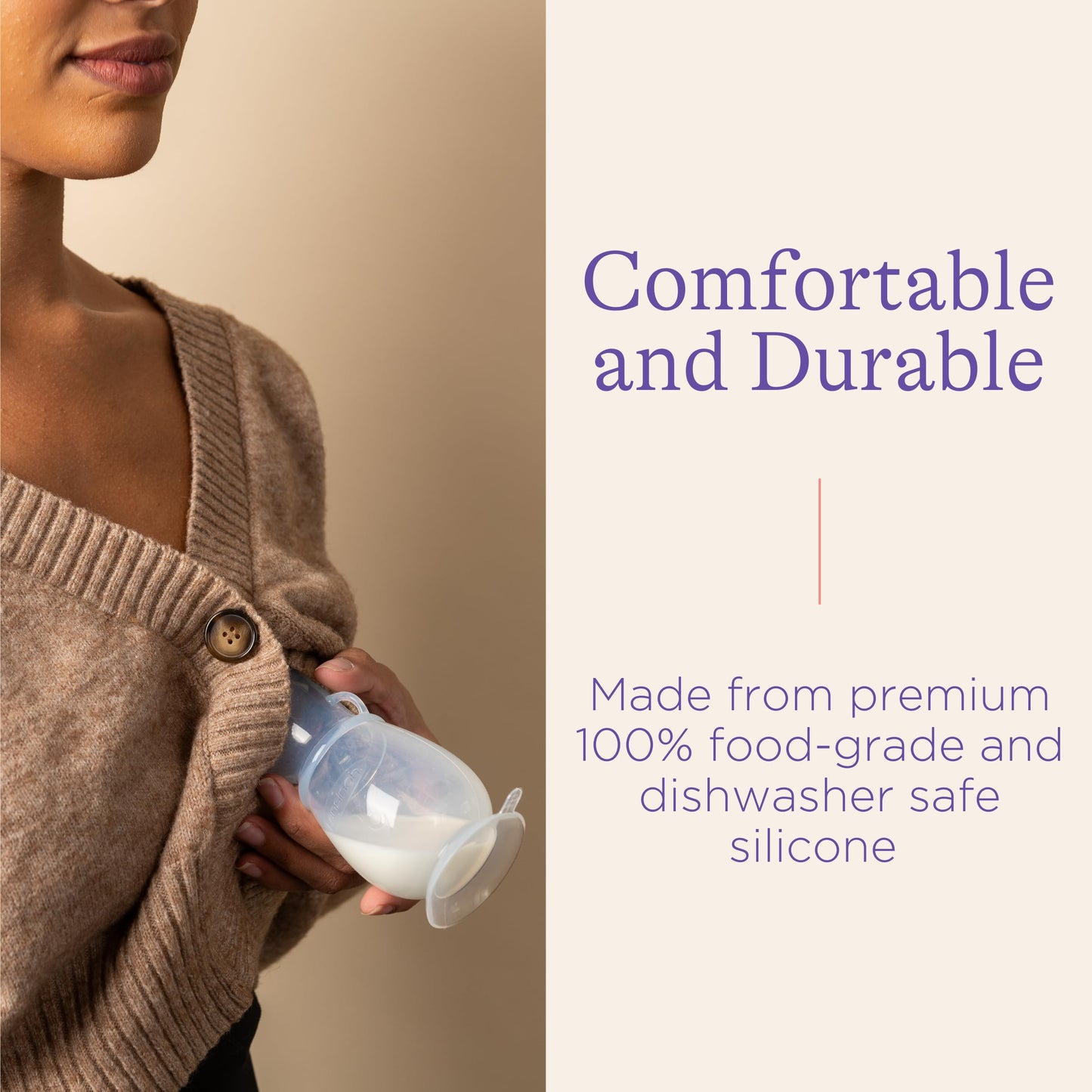 Lansinoh Manual Breast Pump, Hand Pump with Comfortable Flange for Breastfeeding Essentials, Includes Baby Bottle for Feeding, 5oz