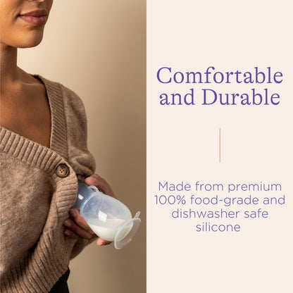 Lansinoh Manual Breast Pump, Hand Pump with Comfortable Flange for Breastfeeding Essentials, Includes Baby Bottle for Feeding, 5oz