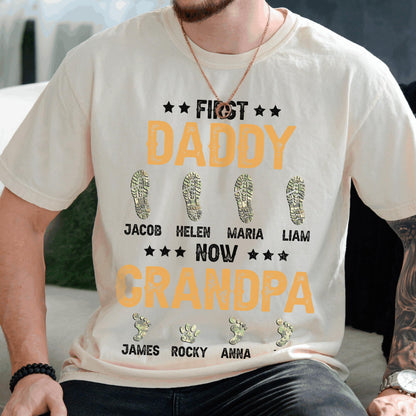 Personalized Fathers Day Shirts for Dad, Grandpa Shirt with Grandkids Names, Gifts for Dad Hunting Fishing