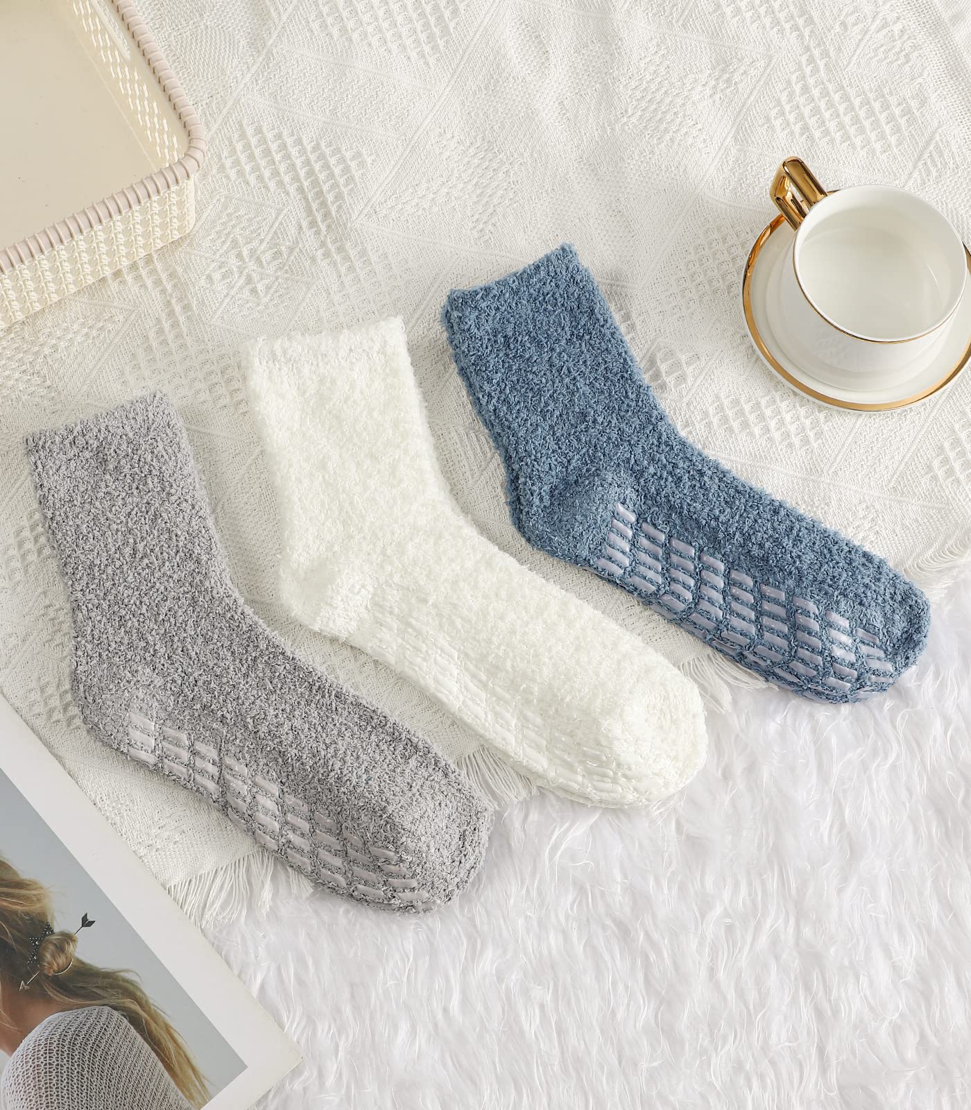 Breslatte Non Slip Hospital Socks with Grips for Women Grip Slipper Socks for Women Gifts