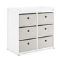 Delta Children Hayes Changing Table and Dresser for Bedroom with 6 Fabric Drawers, Charcoal Grey/Flax