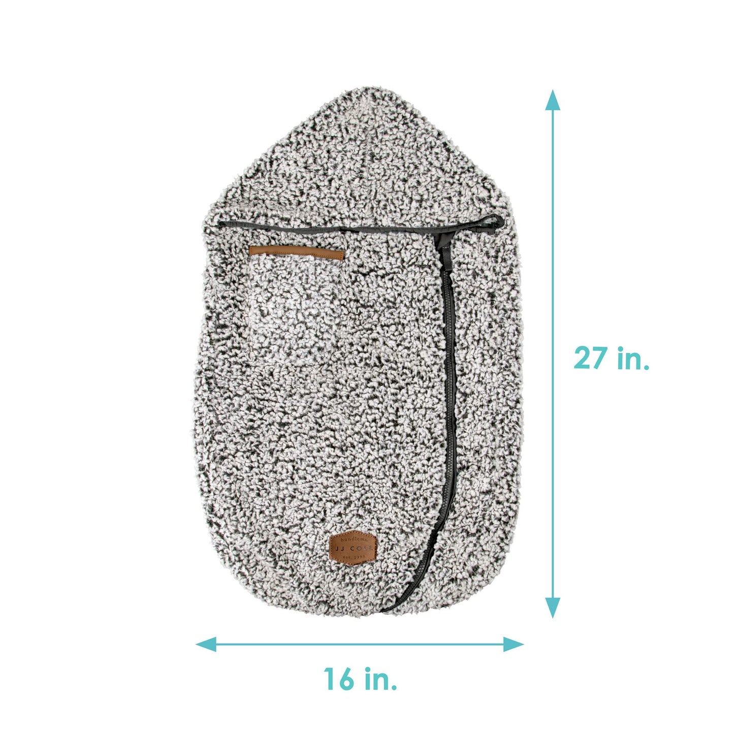 JJ Cole Bundleme - Original, Baby Bunting Bag, Winter Protection for Baby Car Seats and Strollers, Graphite