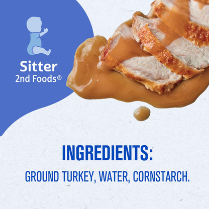 Gerber Stage 2 Baby Food, Chicken & Turkey Variety Pack Jars, Mealtime Poultry Puree, Baby Food Puree,12-Pack