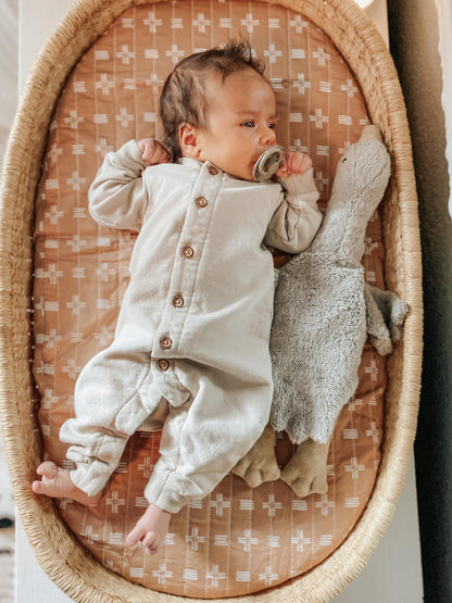 Crane Baby Quilted Changing Pad Cover with Animal Print, Breathable Cotton Sateen, Fits Standard 16”X32” Pads, Ocean Whale Blue