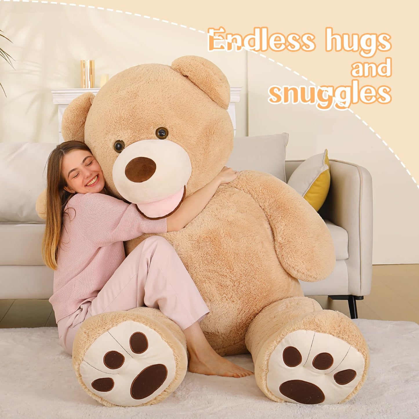 MaoGoLan Giant Teddy Bear Stuffed Animal, 10 Feet Tall, Jumbo Size Plush, Charming and Fluffy for Decorations, Celebrations, Valentine's Day