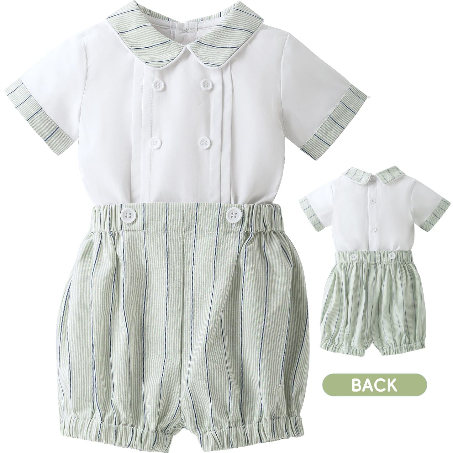 Booulfi Baby Boy Toddler Summer Clothes Wedding Birthday Outfits Suit for Boys T-Shirt and Shorts Set