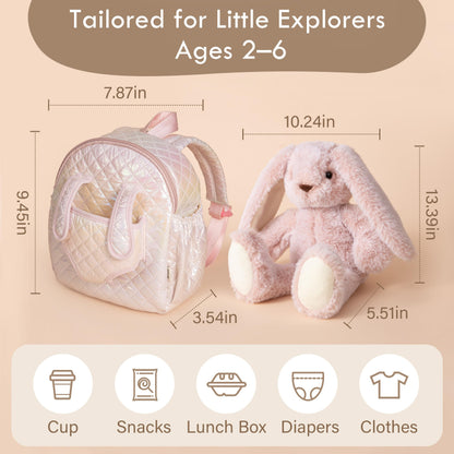Moonkie Hug & Go™ Reindeer Toddler Backpack – Soft Plush Bag with Take-Along Toy for Kids Aged 2–4 | Ideal for Daycare | Travel & Birthday Gifts