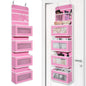 Over Door Organizer with 4 Large Capacity Pockets, Hanging Organizer Storage for Closet Bathroom Nursery Bedroom Dorm, Toys Cosmetics Sundries and Baby Essentials, Gray