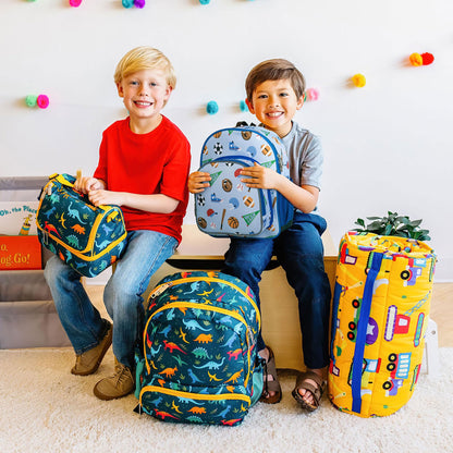 Wildkin 12-inch Kids Backpack – Padded, Adjustable, Ideal for Daycare & Travel - Trains, Planes, and Trucks