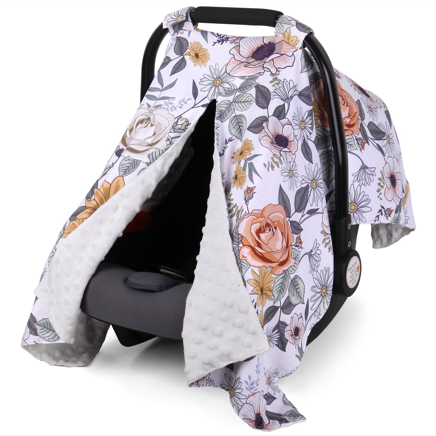 Rquite Car Seat Cover Baby, Carseat Covers Baby Boy, Minky Infant Car Seat Cover Winter, Peekaboo Opening Car Seat Canopy, Multi-use Baby Carrier, Stroller, Nursing Cover, Minky Blanket, Dinosaur