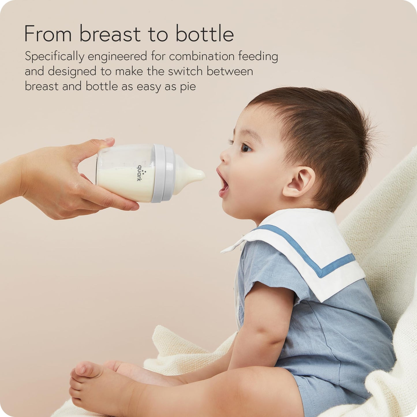 BuubiBottle Max Slow Flow Bottle for Newborn Babies by Quark - with Anti-Colic RealFeel Nipple to Simulate Breastfeeding - BPA-Free, PVC-Free, Toxin-Free - 8 Oz Bottle with Lid, 2 Pack - Orange