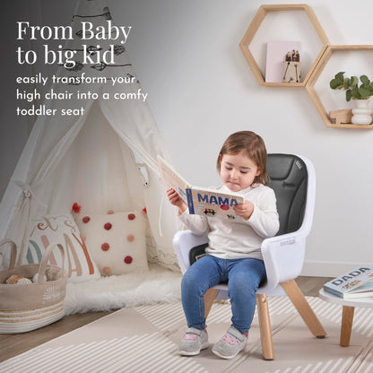 Evolur Zoodle 2 in 1 Convertible Baby High Chair in Light Gray