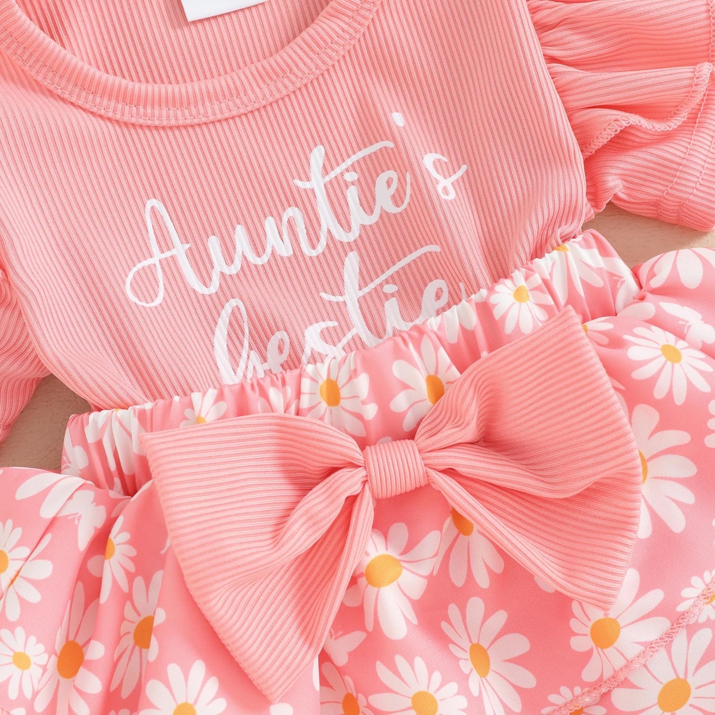 Baby Girls Daisy Romper Bowknot Bodysuit+Headband Short Sleeve Playsuits Floral Jumpsuit Infant Summer Clothes