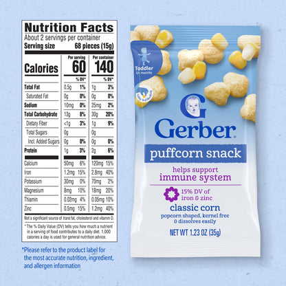 Gerber Baby Snacks Puffs Variety Pack, Banana & Strawberry Apple, 1.48 Ounce - 2 count of four packs, Package may vary, 1.48 Ounce (Pack of 8)