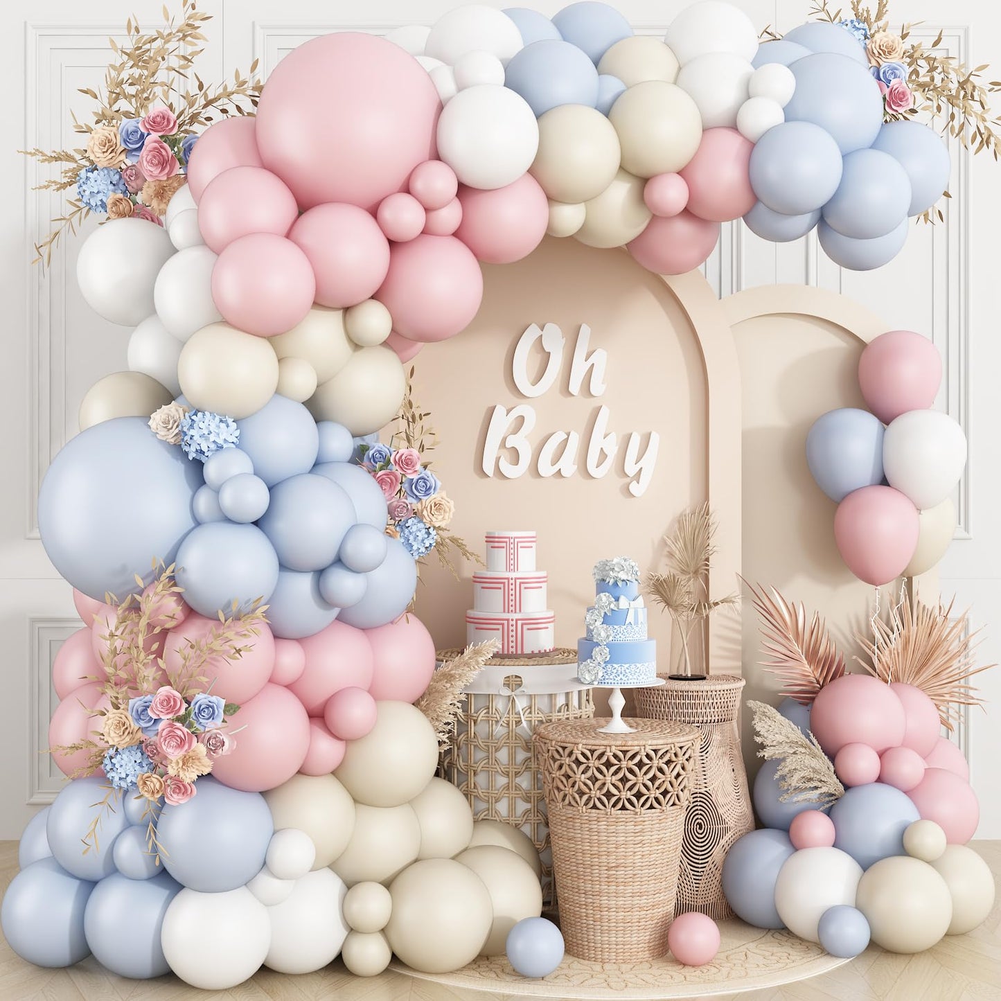 Ivory White Balloon Arch Kit,Boho Balloon Garland with Pastel Orange Cream Beige Champagne Gold White Sand Balloons for Neutral Baby Shower Wedding Boho Bridal Party Decorations