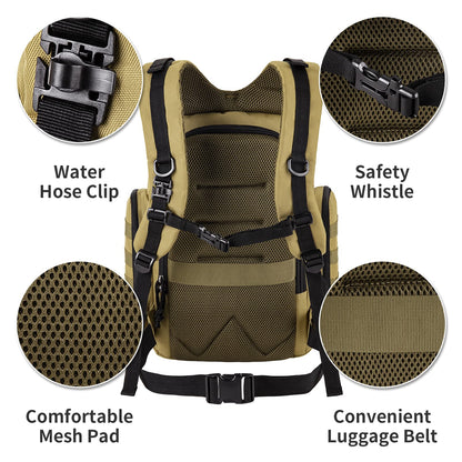 SHARKMOUTH Diaper Bag Backpack for Dad and Mom, Military Molle diaper Pack with Insulated Bottle Holders and Wipe Pocket