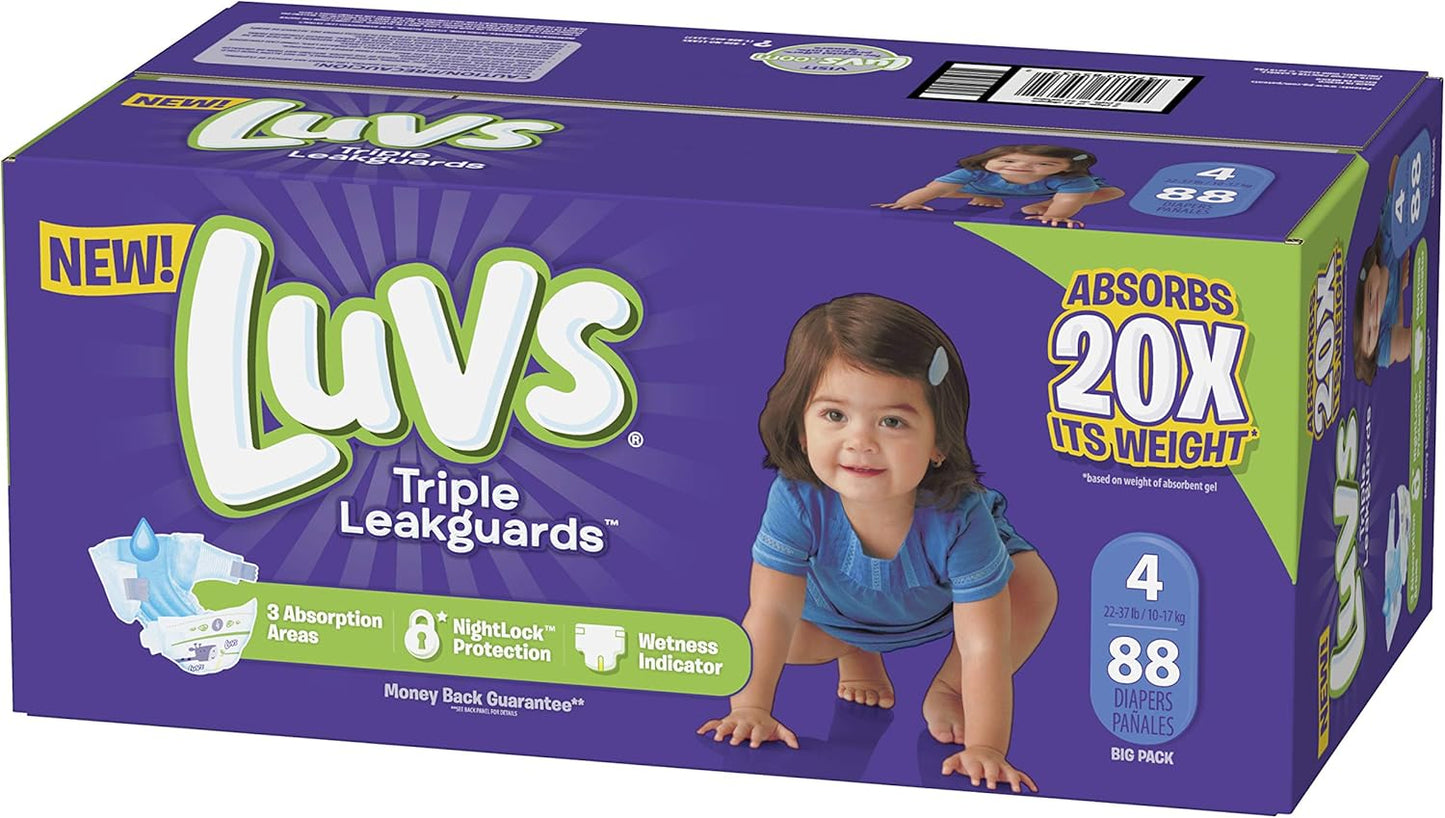 Luvs Size 3 Baby Diapers, Platinum Protection Bluey Diapers for Day & Night, Size 3, 104 Count (Packaging May Vary)