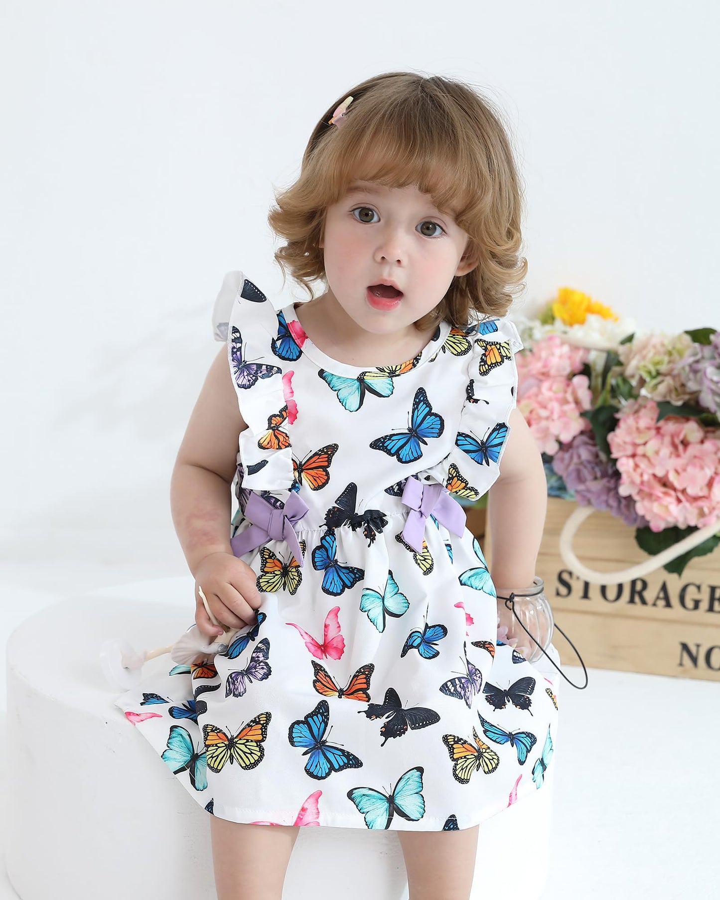 Mioglrie Baby Girl Dress Summer Girl Clothes Infant Outfits Ruffle Sleeveless Sundress Playwear Cute Dresses for Girls