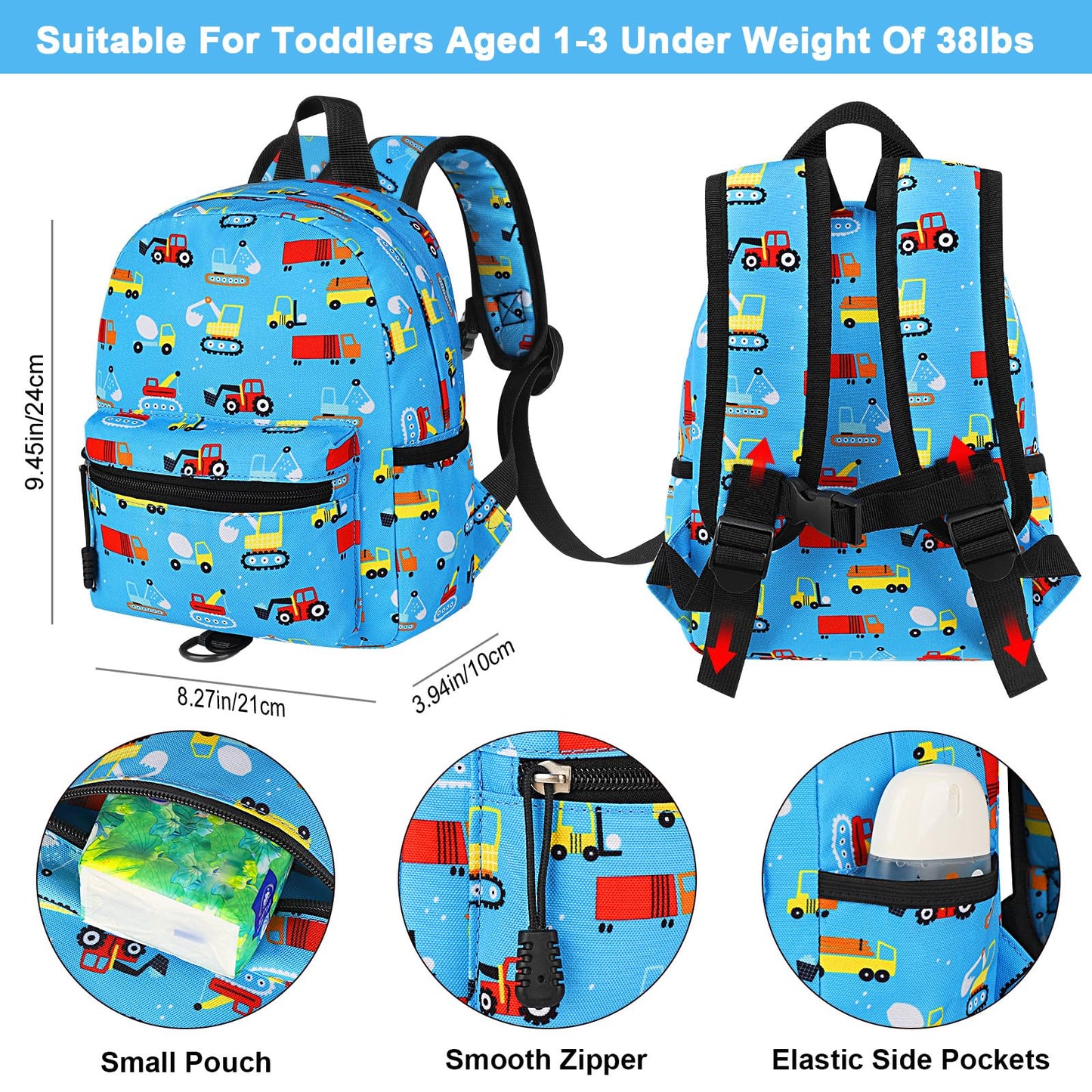 Accmor Toddler Backpack Leash, Cute Unicorn Baby Backpacks with Anti Lost Wrist Link, Mini Kids Backpack Leash Walking Harness for Outdoor Travel, Adorable Backpack Tether for Boys Girls 1-3 (Purple)