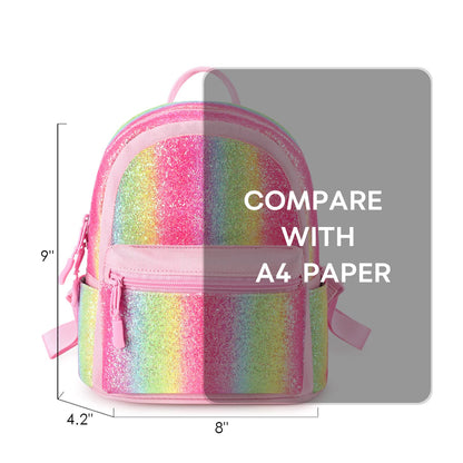 mibasies Mini Backpack for Girls Kids Rainbow Purse Dance Bag for Girls Gifts age 2 3 4 5 6 7 8 yrs