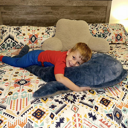 Tezituor 43.3 inch Giant Whale Stuffed Animal, Large Stuffed Whale Plush Ocean Toys, Hugging 4ft Soft Whale Plush Pillow for Girls Boys