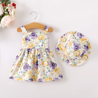 Newborn Infant Baby Girl Dress Toddler Girl Clothes Halter Backless Sleeveless Flower Sundress Summer Dresses for Girl