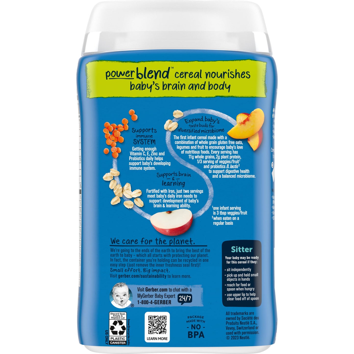 Gerber Toddler Food, Multigrain Banana Apple Strawberry Cereal, 8g Whole Grains, Iron, Zinc & Vitamin B12, Toddler Cereal, 6-Pack