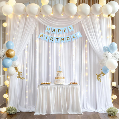 10x10ft Pink Backdrop Curtain with Lights String for Parties Wedding Wrinkle Free Soft Curtains Photo Backdrop Drapes for Girls Birthday Baby Shower Background Decorations 5x10ft, 2 Panels