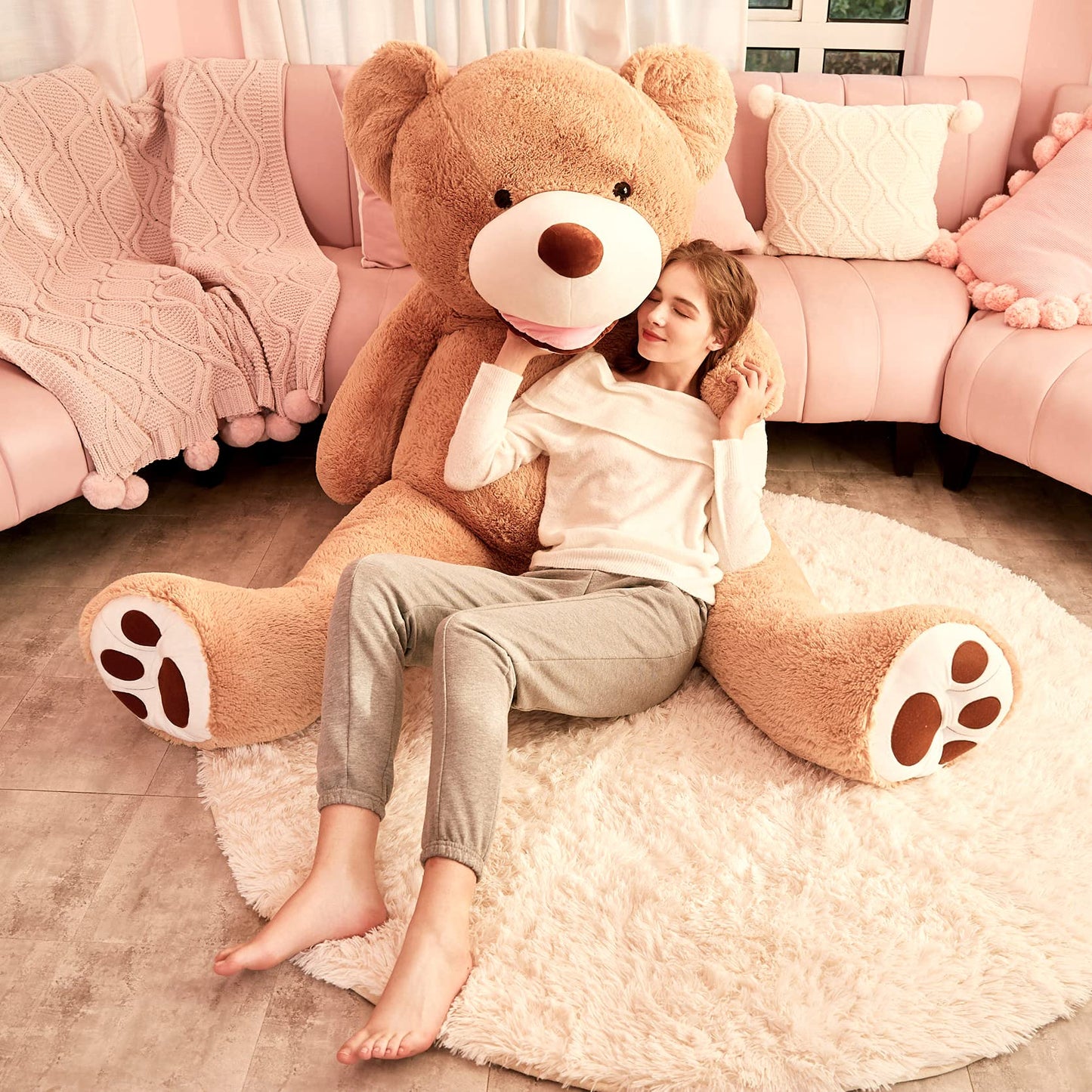 IKASA Giant Teddy Bear Plush Toy Stuffed Animals(Brown,78 inches)