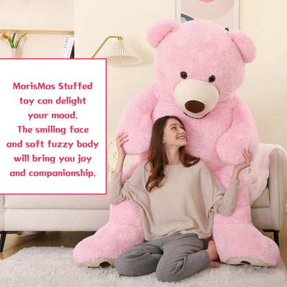 MorisMos Smile Giant Teddy Bear, 51inch Large Stuffed Bears with Big Footprints, Big Stuffed Animals Cuddly Plush Gifts for Girlfriends, Boyfriend, Dark Brown