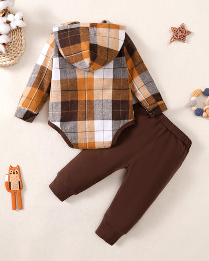 Renotemy Newborn Baby Boy Clothes Infant Boy Outfits Baby Hoodie Romper Fall Winter 0 3 6 9 12 18 Months Baby Clothes for Boy