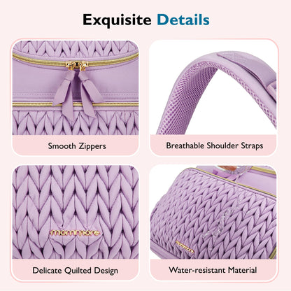 mommore Diaper Bag Small Diaper Backpack Stylish Baby Travel Backpacks with Insulated Pockets, Changing Pad, Stroller Straps