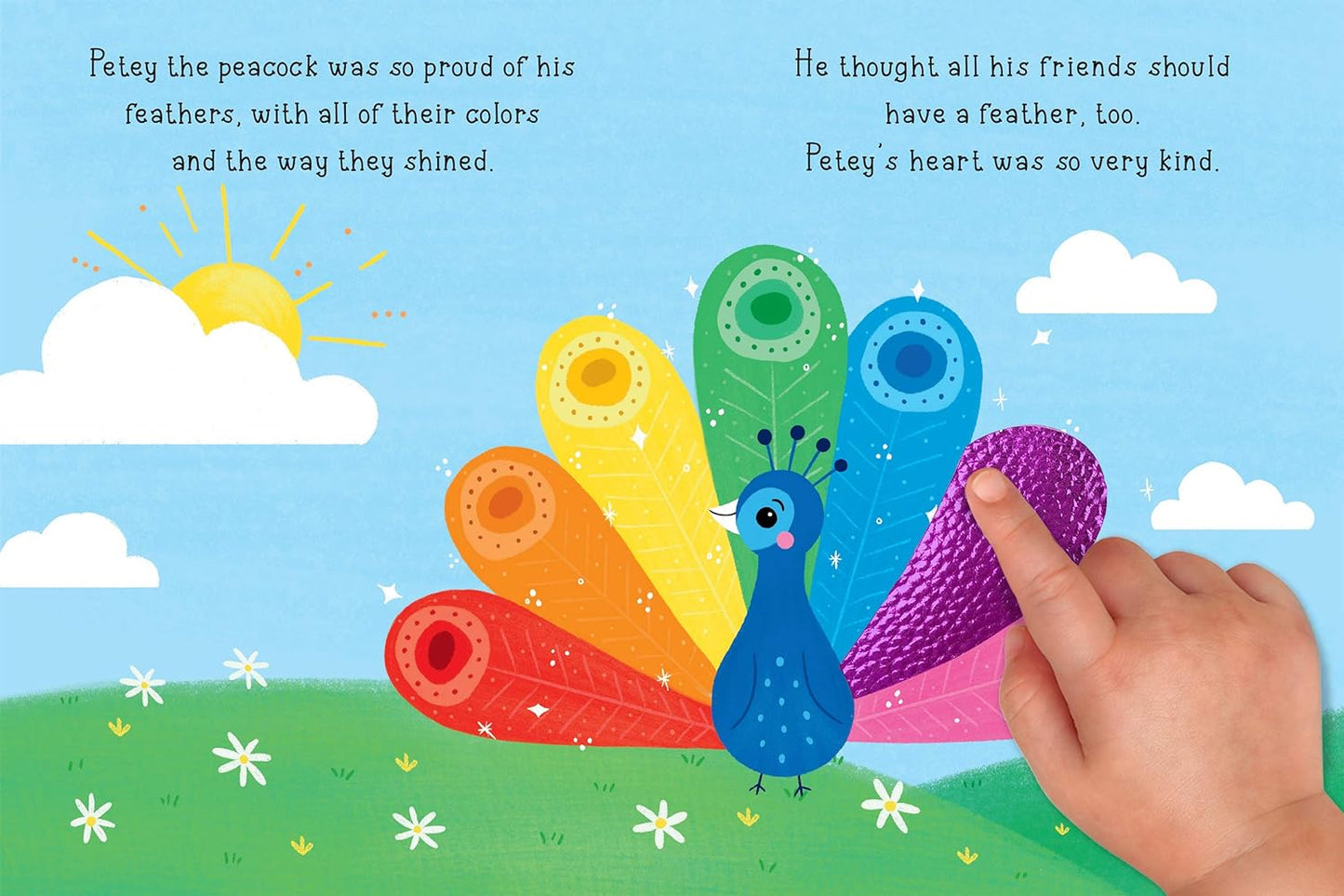 Peacock's Rainbow Feathers - Touch and Feel Board Book - Sensory Board Book