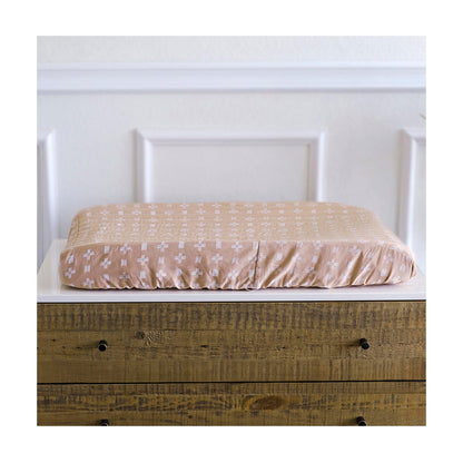 Crane Baby Quilted Changing Pad Cover with Animal Print, Breathable Cotton Sateen, Fits Standard 16”X32” Pads, Ocean Whale Blue