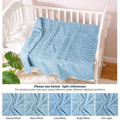 HOMRITAR Baby Blanket for Girls Toddlers 3D Fleece Fluffy Fuzzy Blanket for Baby, Soft Warm Cozy Fleece Blanket, Infant or Newborn Receiving Blanket 330GSM (30 x 40 Inch, Pink)