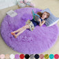 Pink Round Area Rugs 6Ft for Bedroom Living Room, Big Fluffy Shag Circle Rug for Kids Playroom, Cute Preppy Room Decor for Teen Girls, Cozy Fuzzy Furry Plush Carpets for Baby Nursery, Dorm, Classroom