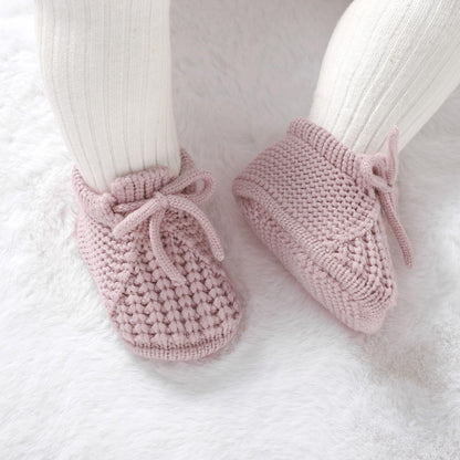 DovFanny Baby Booties Newborn Baby First Shoes Cozy Warm Knit Soft Booties for Toddler Infant Boy Girl