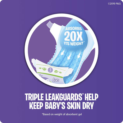 Luvs Size 3 Baby Diapers, Platinum Protection Bluey Diapers for Day & Night, Size 3, 104 Count (Packaging May Vary)