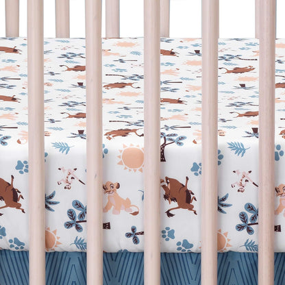 Lambs & Ivy Lion King Adventure 3Piece Baby Crib Bedding Set, Blue
