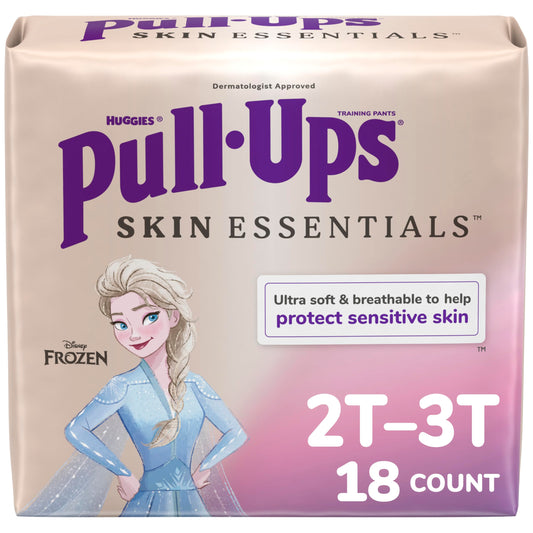 Pull-Ups Girls' Skin Essentials Potty Training Pants, Training Underwear, 2T-3T (16-34 lbs), 124 Ct (4 Packs of 31)